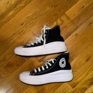 Black platform Converse